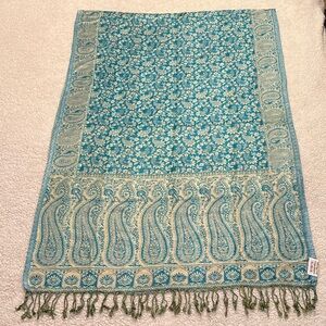 NWT Scarf Delhi Haat Crafts Blue Scarf Blue Paisley Scarf Large Scarf New Scarf